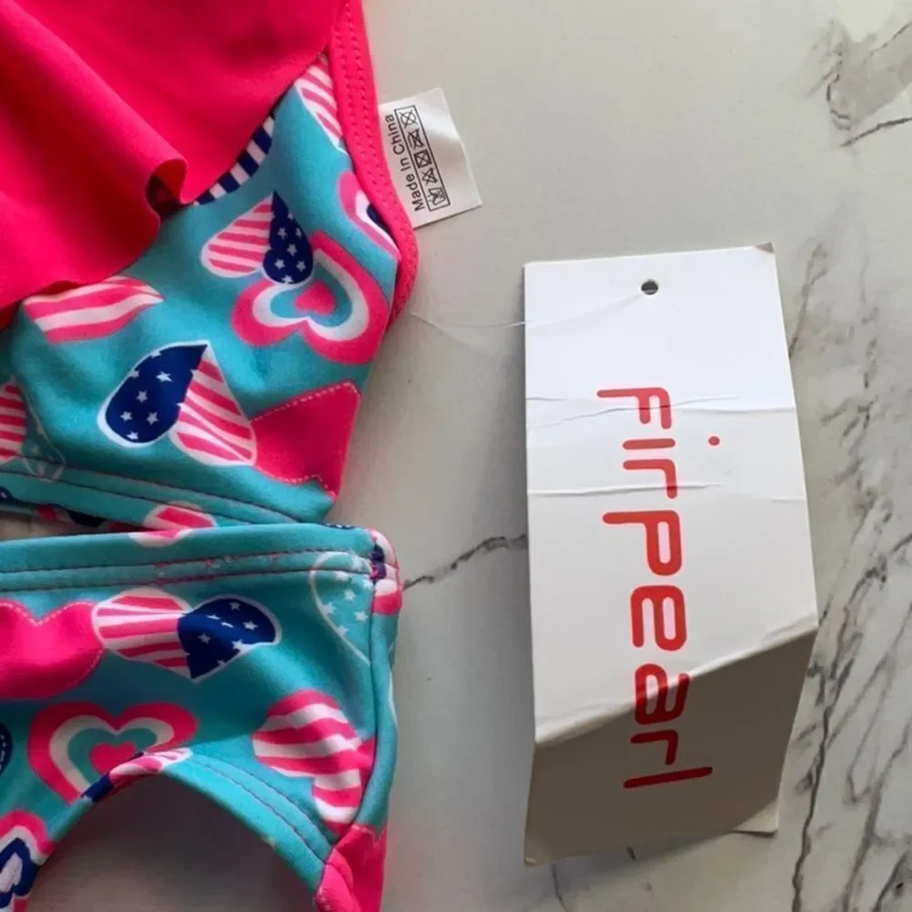 Take 50% OFF- Firpearl Baby Girl 2piece Swimwear, Size-M(7-8)